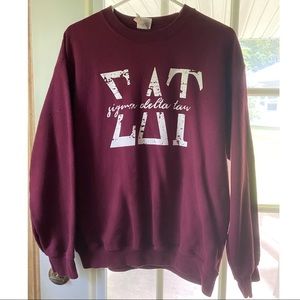Burgundy Maroon Sigma Delta Tau SDT Crewneck